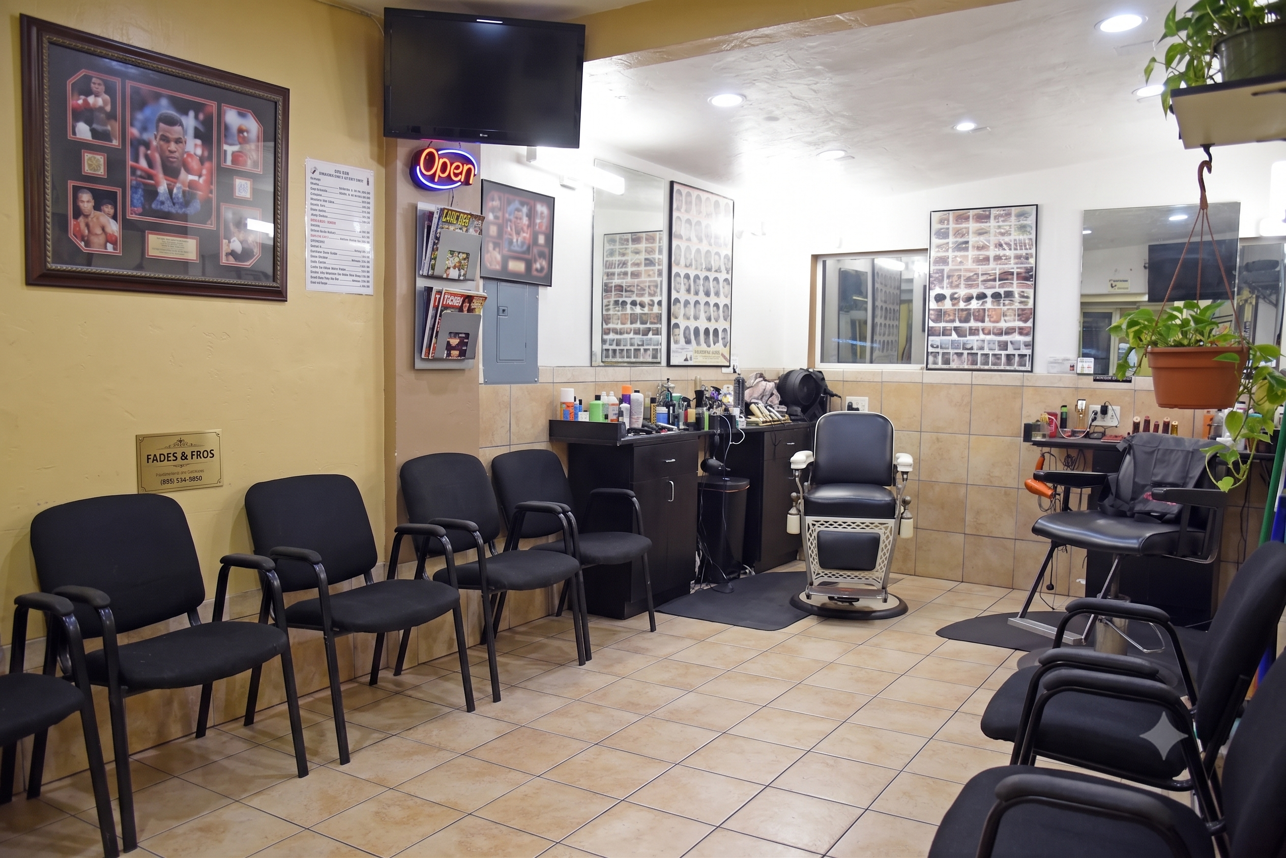 Interior of the barbershop